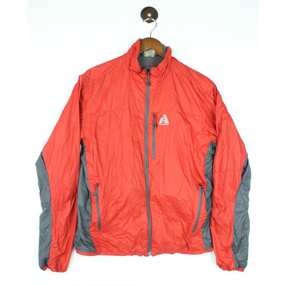 Eddie Bauer First Ascent Mens M Windbreaker Jacket Full Zip Red Outdoor Camp